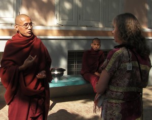 Talking to the monk