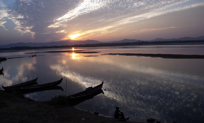 Sunset on Irrawady river