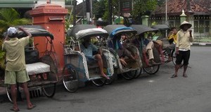 Becak waiting for us