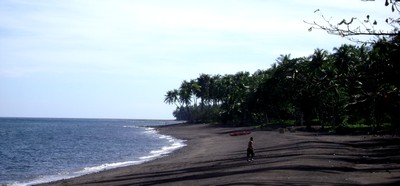 Black sand beach