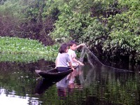 Children fishing